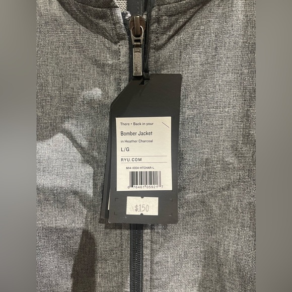 RYU BOMBER JACKET MENS HEATHER CHARCOAL - Picture 2 of 3